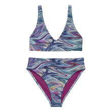 Load image into Gallery viewer, Eco-Friendly Fabric High-Waisted Bikini in Liquified Blue

