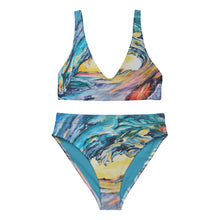 Load image into Gallery viewer, Eco-Friendly High-Waisted Bikini in Liquid Sunshine
