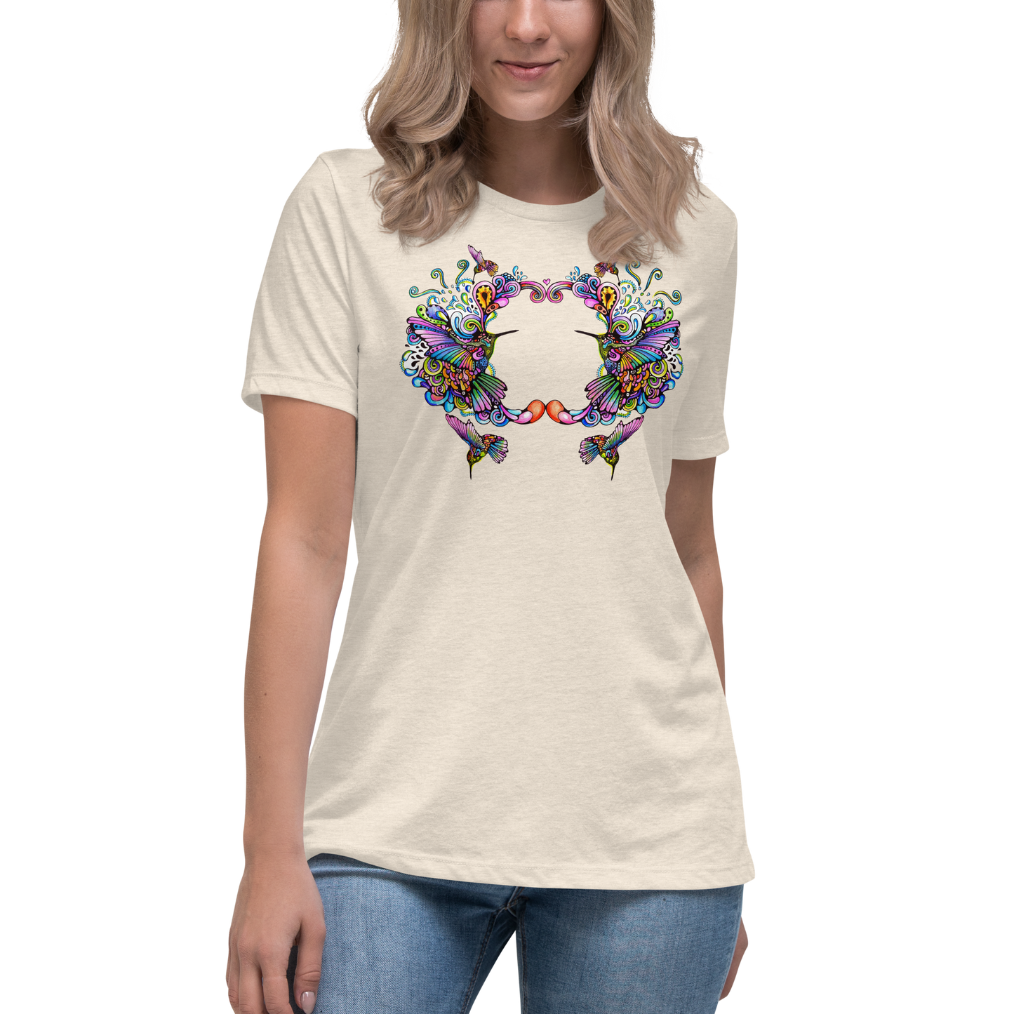 Women's Relaxed T-Shirt Hummingbirds