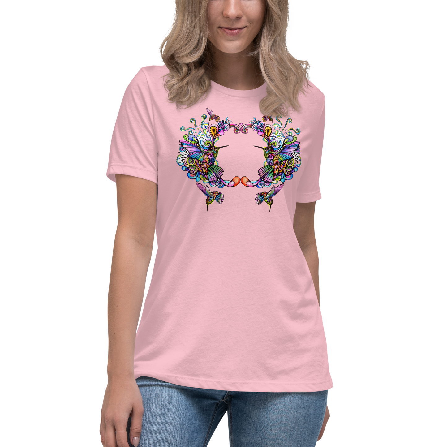 Women's Relaxed T-Shirt Hummingbirds
